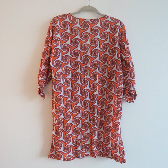 GRETCHEN SCOTT DESIGNS Abstract Geometric Retro Cotton Long Tunic Top - Size M - Picture 10 of 15